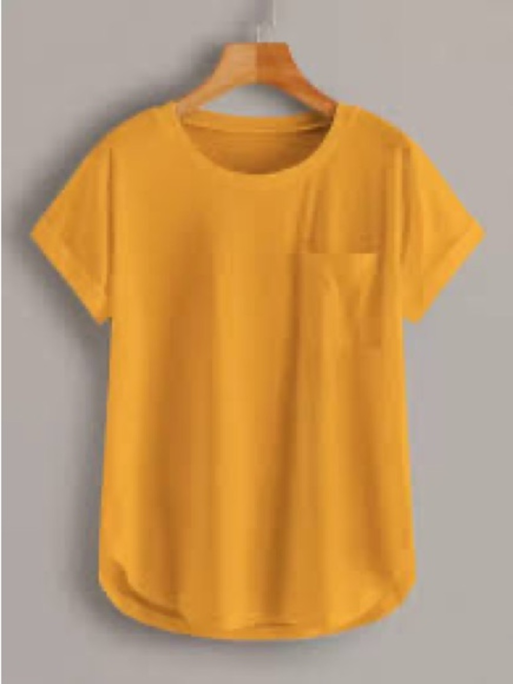 SHEIN Short Sleeve Pocket Tee - Mustard